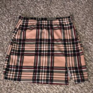 Red, White, Pink Striped Mini Skirt